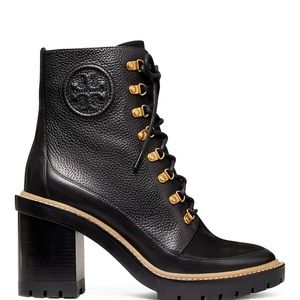 Tory Burch Miller Lug Sole Leather Hiking Boots